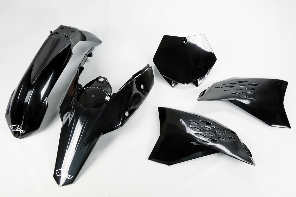 Plastic Kit black for Ktm SX 250/XC 250 - SX 125/XC 125 - SX 144 - SX 150 - SX-F 450/XCF 450 - SX-F 250/XCF 250 - REPLICA PLA...