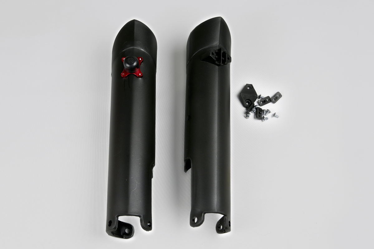 Fork Slider Protector + Quick Starter black for Ktm SX 250/XC 250 - SX 125/XC 125 - SX 144 - SX 150 - SX-F 450/XCF 450 - SX-....