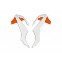 Radiator covers / White-orange - oem 19-21 - Ktm - REPLICA PLASTICS - KT04073-999W - UFO Plast