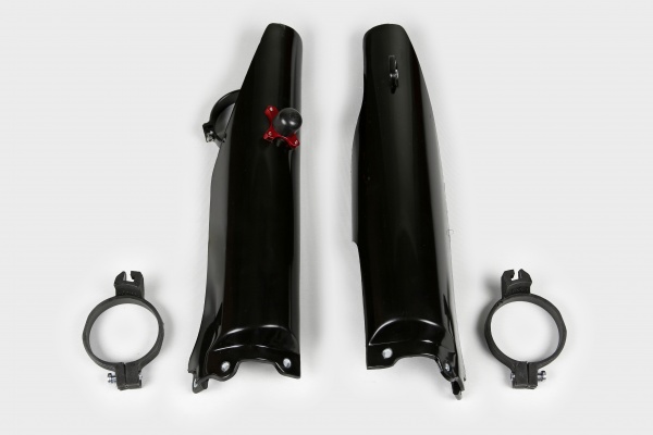 Fork slider protectors + quick starter - black - Kawasaki - REPLICA PLASTICS - KA03774-001 - UFO Plast