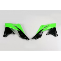 Radiator covers / Green-black - oem - Kawasaki - REPLICA PLASTICS - KA04725-999 - UFO Plast