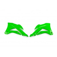 Radiator covers - neon green - Kawasaki - REPLICA PLASTICS - KA04728-AFLU - UFO Plast