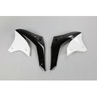 Radiator covers / Black-white - white 047 - Kawasaki - REPLICA PLASTICS - KA03770-047 - UFO Plast