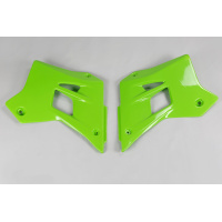 Radiator Covers green for Kawasaki KDX 200 (1995-18) - REPLICA PLASTICS - KA02787-026 - Ufo Plast