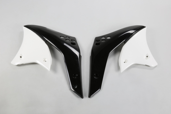 Radiator covers / Black-white - white 047 - Kawasaki - REPLICA PLASTICS - KA03767-047 - UFO Plast