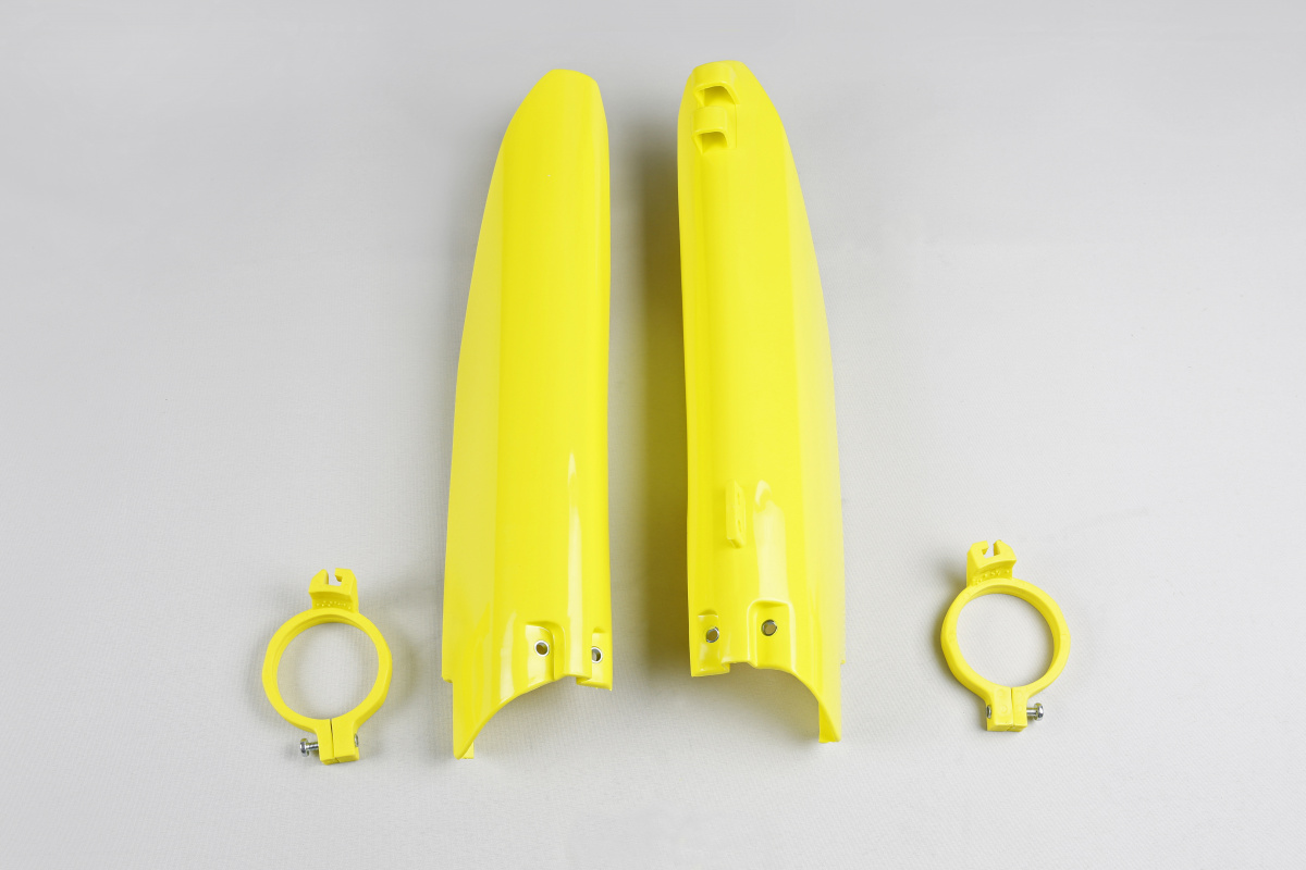 Fork slider protectors - yellow 102 - Suzuki - REPLICA PLASTICS - SU03905-102 - UFO Plast