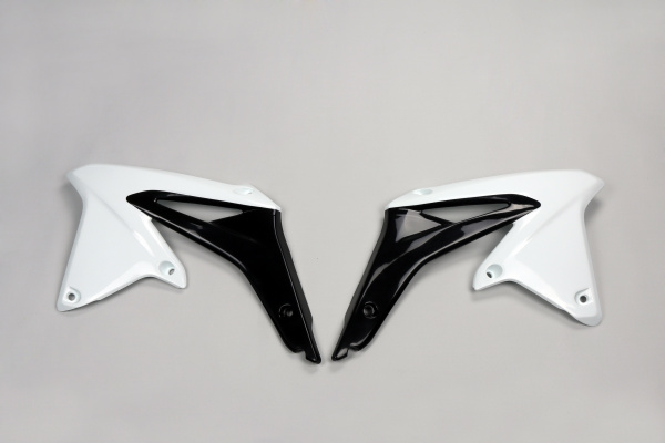 Radiator covers - white-black - Suzuki - REPLICA PLASTICS - SU04917-041 - UFO Plast