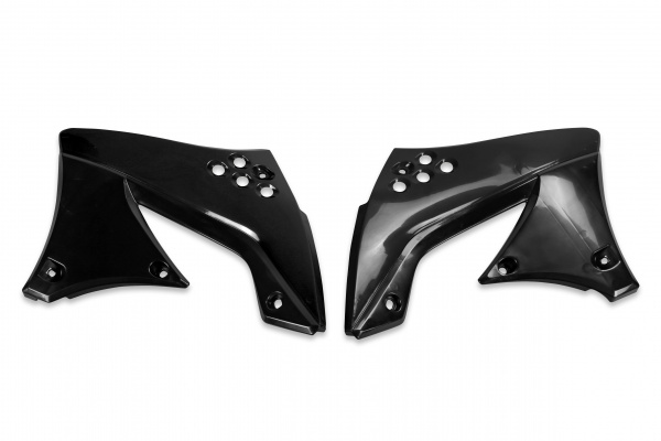 Radiator covers - black - Kawasaki - REPLICA PLASTICS - KA03799-001 - UFO Plast