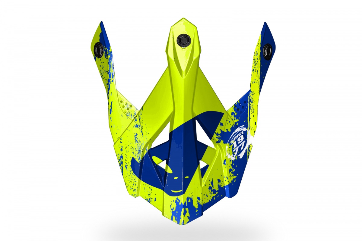 Visor for motocross Intrepid helmet blue and neon yellow - Helmet spare parts - HR137 - UFO Plast