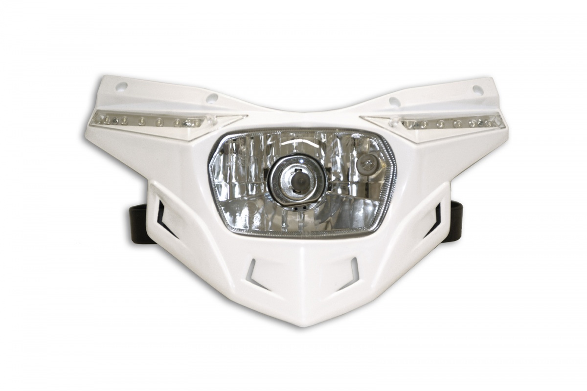 Replacement plastic for motocross Stealth headlight lower part white - Headlight - PF01714-041 - UFO Plast