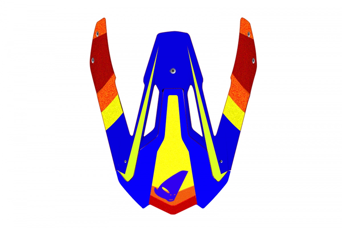 Visor for motocross Diamond helmet blue, yellow, orange and red - Helmet spare parts - HR098 - UFO Plast