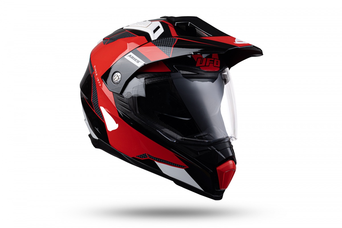 Motocross enduro helmet Aries black and red - PROTECTION - HE163 - UFO Plast