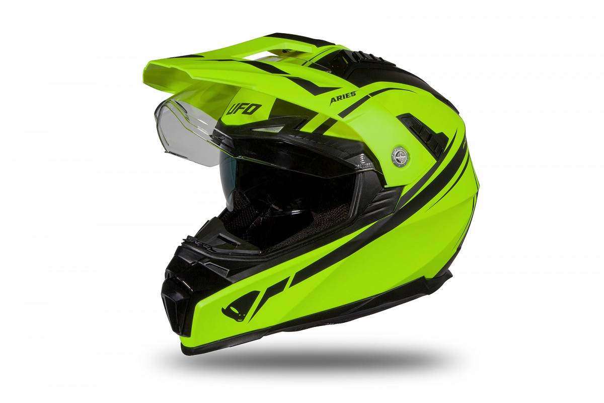 Motocross Enduro helmet Aries black and neon yellow matt - Helmets - HE179 - UFO Plast