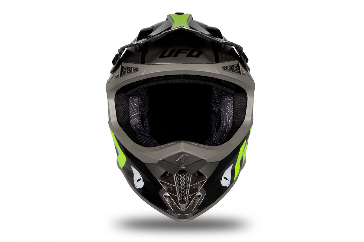 Motocross helmet Intrepid grey and neon yellow glossy - Helmets - HE173 - UFO Plast