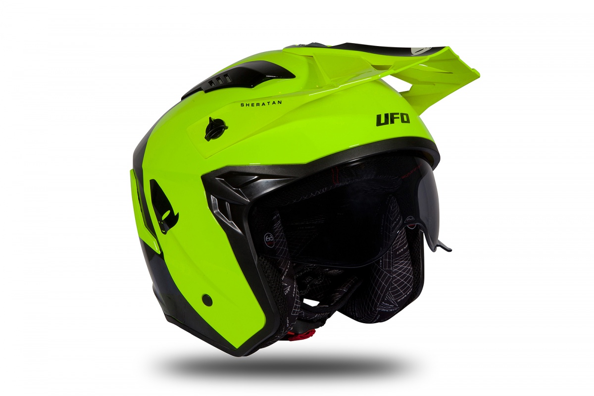 Jet helmet Sheratan neon yellow and black glossy - Helmets - HE183 - UFO Plast