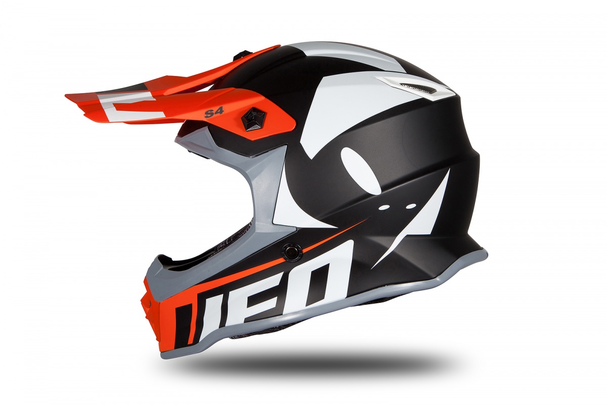 Motocross helmet for kids neon orange and black matt - Helmets - HE192 - UFO Plast