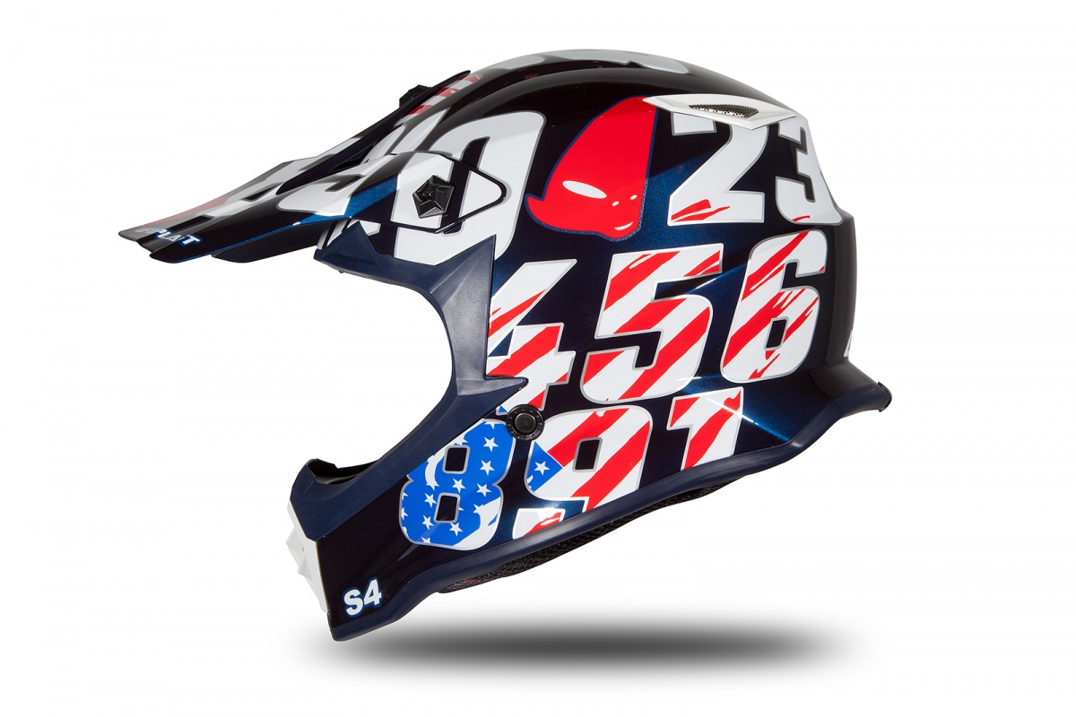 Motocross helmet for kids Numbers blue glossy - Helmets - HE193 - UFO Plast