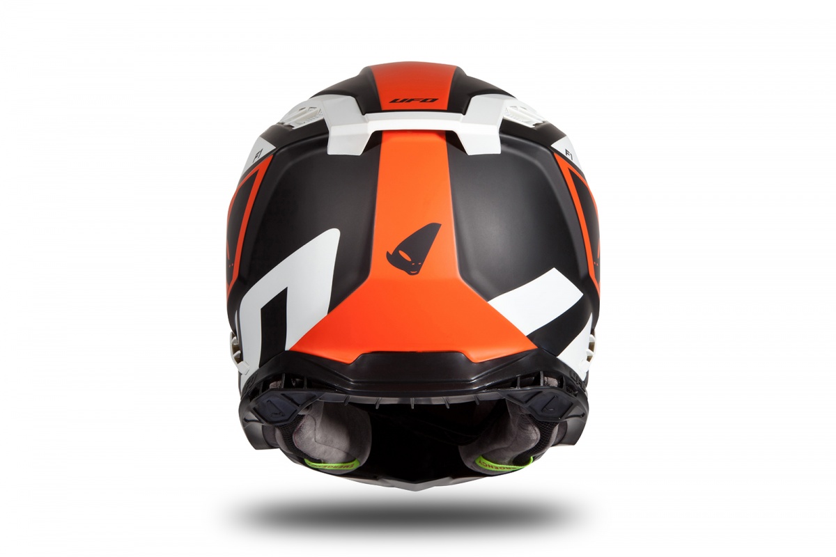 Motocross helmet Echus black, orange and white matt - NEW PRODUCTS - HE171 - UFO Plast