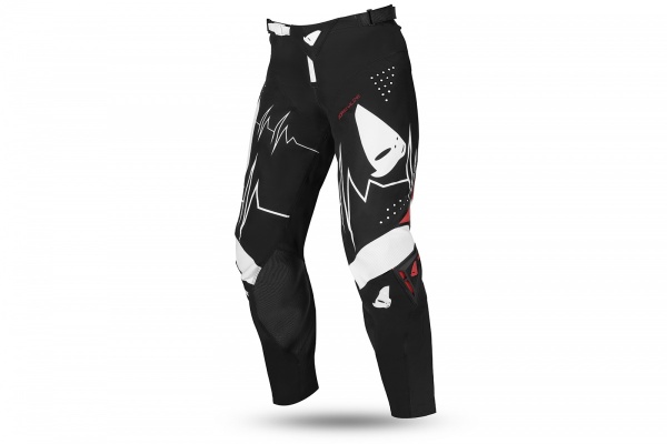 MOTOCROSS SLIM ADRENALINE PANTS BLACK, WHITE AND RED - ADULT - PI04486-K - UFO Plast