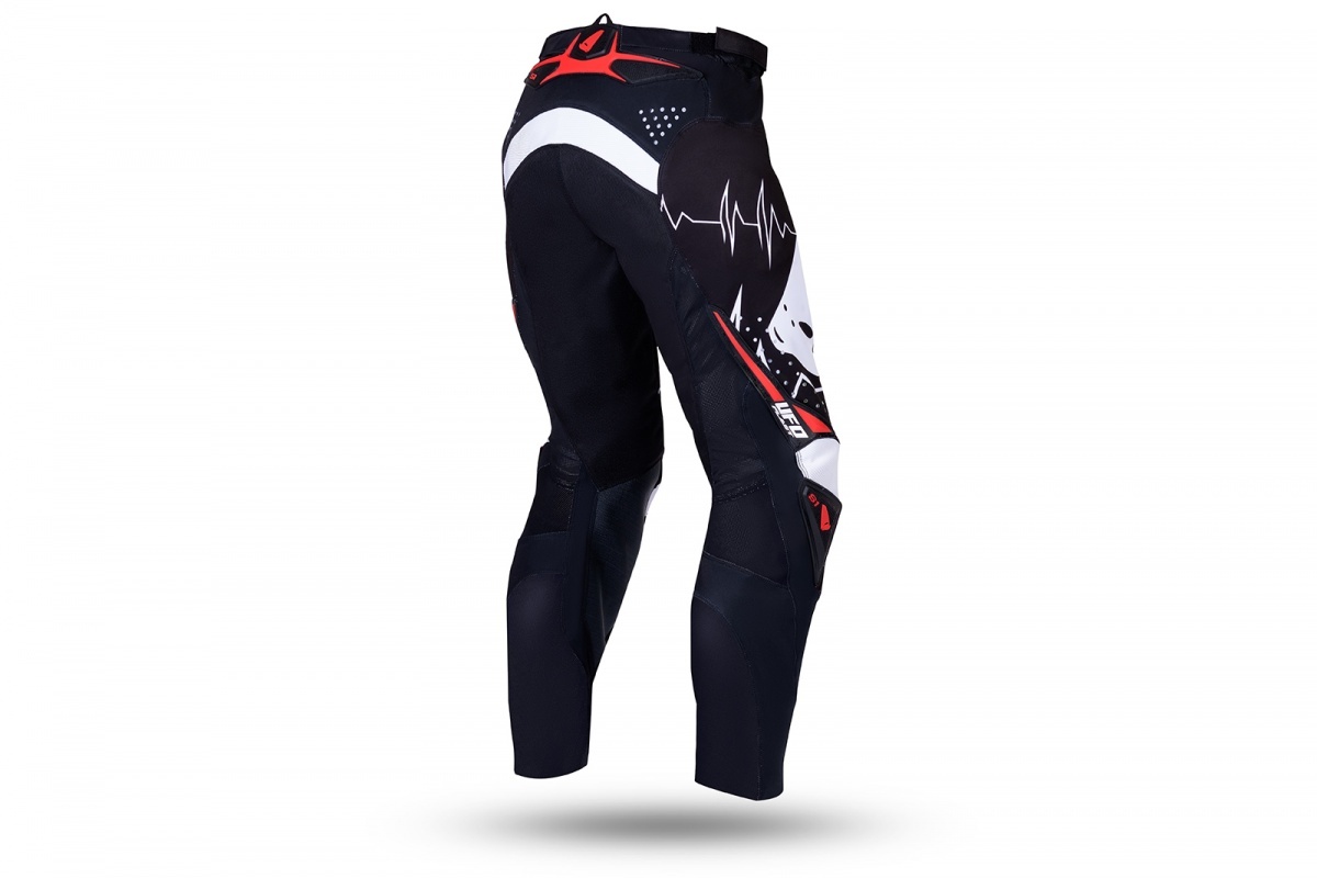 MOTOCROSS SLIM ADRENALINE PANTS BLACK, WHITE AND RED - ADULT - PI04486-K - UFO Plast