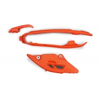 Chain guide + swingarm chain slider - orange - KTM - REPLICA PLASTICS - KT05019-127 - UFO Plast