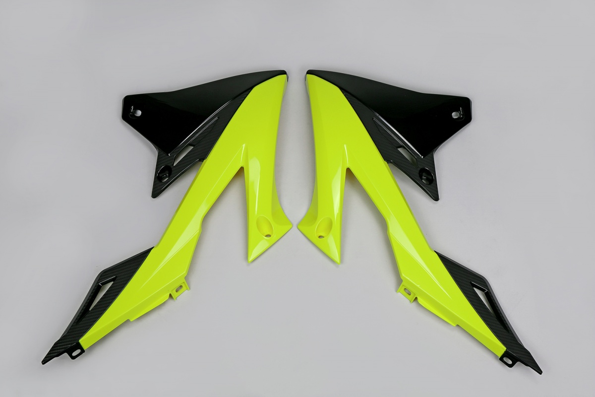 Radiator covers - neon yellow - Suzuki - REPLICA PLASTICS - SU04941-DFLU - UFO Plast