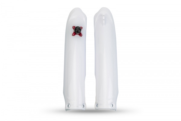 fork slider protectors + quick starter - white - yamaha - REPLICA PLASTICS - YA04896-046 - UFO Plast