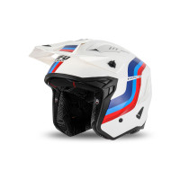 Sheratan cross jet helmet white, red, blue